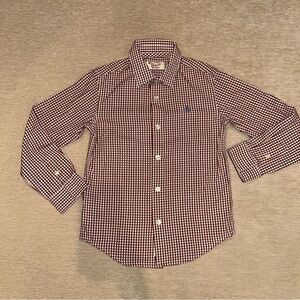 Penguin Kids Red and White Checkered Button Down Shirt Size 5/6